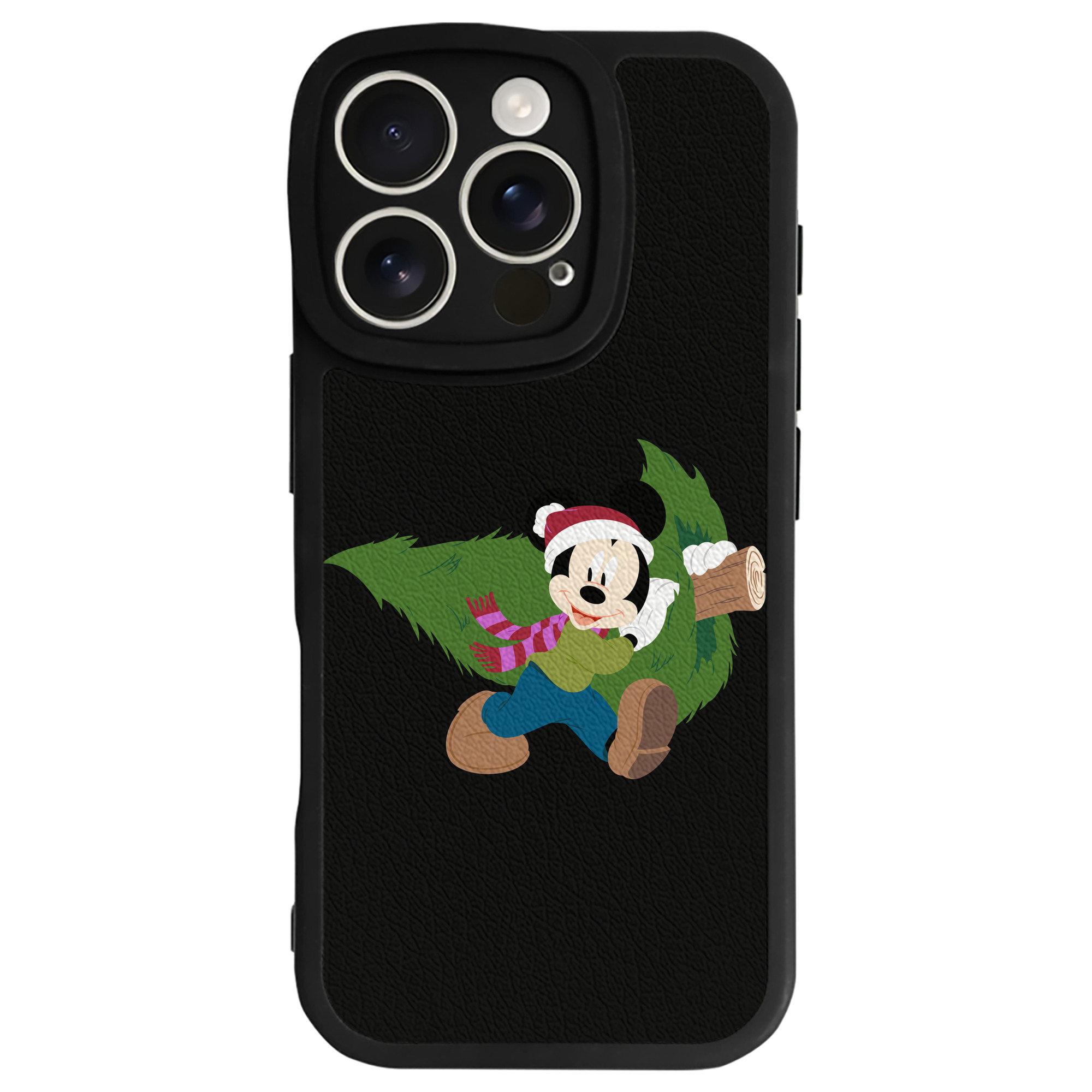 （画像用） ミッキーマウス Mickey Mouse 【iPhone 16シリーズ対応】シリコンスマホケース（レザー調） 材質：シリコン